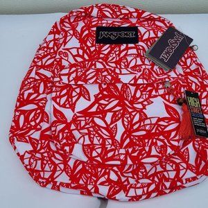 NEW Jansport High Stakes Backpack Coral Jungle Pattern